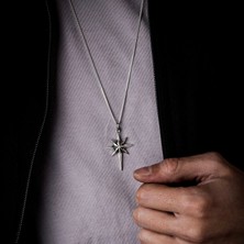 Ebrar Silver Gümüş Kutup Yıldızı Unisex Kolye 925 Ayar Gümüş Kutup Yıldızı Figürlü Kolye