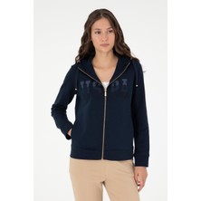 Aydınlı 1939202 Kadın Basic Önü Nakışlı Kapüşonlu Sweatshirt