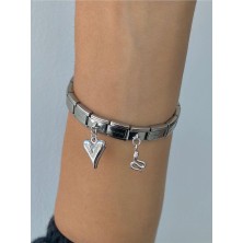 Kesmia Çelik Italyan Bileklik ve Charm  Gümüş  Renkli   18 cm Ayarlanabilir,bileklik Kadın Unısex