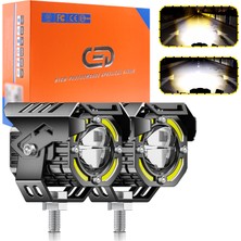 LED Motosiklet ve Off Road Sis Farı Çakarlı Ultra Parlak 4 Modlu Yüksek Performans Metal 12V-24V