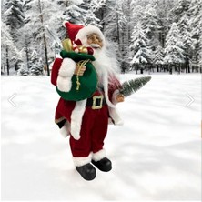 Tarrington House Yılbaşı Yeni Yıl Dekor Süs Kırmızı Noel Baba 45 cm Heybeli