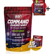 SSN Sports Style Nutrition Ssn Command Quadro Whey Protein Tozu 450 G 15 Şase Muz Mango