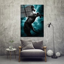 Teknoo- Şimşek At Sanatsal Cam Tablo