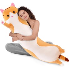Fendii Sevimli Peluş Kedi Bebek Karikatür Yumuşak Peluş Yavru Yastık Uyku Yastığı Bebek Oyuncak Hediye Çocuklar Için (Kahverengi 50 Cm/19.6in) (Yurt Dışından)