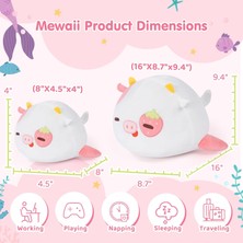 Fendii Sevimli Balina Peluş Yastık Kawaii Çilek Inek Doldurulmuş Oyuncak Yumuşak Peluş Atmak Yastık Çocuklar ve Kızlar Için Yumuşak Doğum Günü Peluş Hediye (20.32CM) (Yurt Dışından)