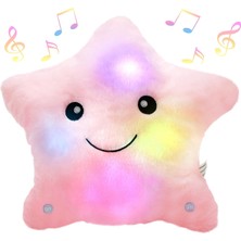 Fendii Müzik LED Parıltılı Yıldız Peluş Hayvan Yaratıcı Ninni Parlayan Yumuşak Şarkı Söyleyen Yastık Peluş Oyuncak Eşlik Eden Çocuklar Gece Parlıyor Doğum Günü Sevgililer Günü Kız Bebek Pembe (Yurt Dışından)
