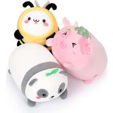 Fendii Inç Peluş Oyuncak Seti 3-Pack Doldurulmuş Hayvan Seti Sevimli Kedi Arı/panda/çilek Inek Peluş Süper Yumuşak Kawaii Peluş Oyuncak Kızlar Için (Yurt Dışından)