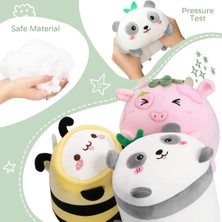 Fendii Inç Peluş Oyuncak Seti 3-Pack Doldurulmuş Hayvan Seti Sevimli Kedi Arı/panda/çilek Inek Peluş Süper Yumuşak Kawaii Peluş Oyuncak Kızlar Için (Yurt Dışından)