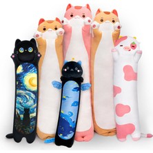 Fendii Uzun Kedi Peluş Yastık, 20 Inç Sevimli Kahverengi Kedi Dolması Hayvan Yumuşak Peluş, Turuncu Yavru Kedi Peluş Yastık Oyuncak Küçük Çocuklar Için (Yurt Dışından)