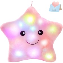 Fendii 13 Inç Yaratıcı Twinkle Yıldız Glow LED Gece Lambası Peluş Yastık Doldurulmuş Hayvan Oyuncak Doğum Günü Noel Sevgililer Günü Yürümeye Başlayan Kızlar Için Hediye (Pembe) (Yurt Dışından)