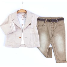 Erkek Bebek Ceketli 3'lü Takım