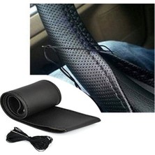 Automod Peugeot 207 Outdoor 2016 Direksiyon Uyumlu Koruyucu Dikme Kılıf Terletmez Suni Deri Siyah