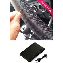 Automod Citroen C3 2009 Direksiyon Uyumlu Koruyucu Dikme Kılıf Terletmez Suni Deri Siyah