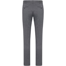 Andrea Nicolotti Gri Çizgili Balık Sırtı Pantolon 855-1 46