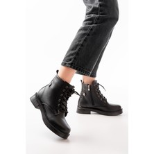 Shemard Siyah Galata Bağcıklı Fermuarlı Günlük Kadın Bot