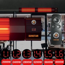 Sunstar Dış Mekan Halojen Soba Infrared Isıtıcı 4000W Kumandalı