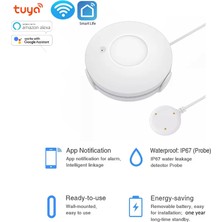 Sumtech Akıllı Su Baskını Sensörü | Wifi ve Alexa Uyumlu 7/24 Uyarı ve Koruma 85 Desibel