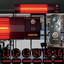 Sunstar Dış Mekan Halojen Soba Infrared Isıtıcı Kumandalı 2500W