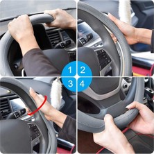 Automod Skoda Octavia 2009-2012 Direksiyon Uyumlu Koruyucu Siyah Deri Geçme Kılıf