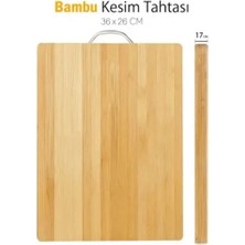 Stilaura Metal Saplı Bambu Kesim Panosu