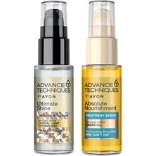 Avon Argan Yağı İçeren Besleyici Saç Serumu ve Parlaklık Veren Saç Serumu Paketi