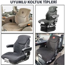 Binbir Trend Yeni Tip - John Deere Kabinli Traktör Koltuk Kılıfı-3 Parça- Yeşil Deri- BK3-109