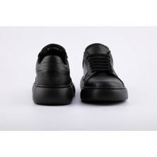 Hakiki Deri Siyah Sneaker Erkek Spor AYAKKABI101-01