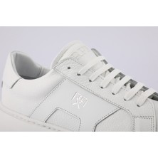 Hakiki Deri Beyaz Sneaker Erkek Spor AYAKKABI101-04