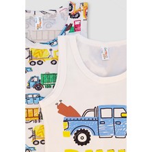Elmas Kids Erkek Çocuk Pamuklu Araba Desenli 2 Li Atlet Seti
