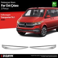 S-Dizayn Vw Transporter T6.1 Krom Far Üst Çıtası 2 Prç. 2020 Üzeri