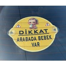 Exbuy Dikkat Arabada Bebek Var Yazılı Kız Bebek Araba Cam Süsü Vantuzlu