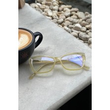 Cateye Mavi Işık Filtreli Gözlük Blueblock Kedi Gözü Köşeli, Optik Uyumlu Camları Değişebilir
