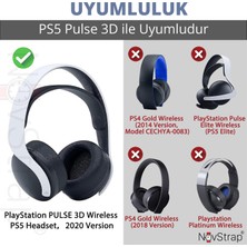 Novstrap Sony Ps5 Pulse 3D Playstation 5 Kulaklık ile Uyumlu Yedek Kulaklık Pedi Süngeri Yastığı