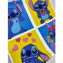 Stitch Desenli Sevimli Dekoratif Dijital Baskılı Kırlent Kılıfı ve Yastık