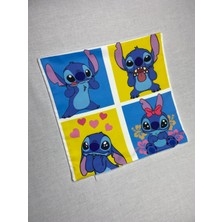 Stitch Desenli Sevimli Dekoratif Dijital Baskılı Kırlent Kılıfı ve Yastık