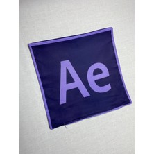 Yaya Design Co Adobe After Effects Logo Desenli Dijital Baskılı Kırlent Kılıfı ve Yastık