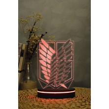 Yubi Design Attack On Titan Logo - 3 Boyutlu 16 Renk Dekoratif Gece Lambası 3d