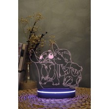 Yubi Design Lilo Ve Stich - 3 Boyutlu 16 Renk Dekoratif Gece Lambası 3d