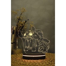 Yubi Design Lilo Ve Stich - 3 Boyutlu 16 Renk Dekoratif Gece Lambası 3d