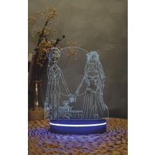 Yubi Design Ölü Gelin , Victor And Corpse Bride - 3 Boyutlu Led Lamba 16 Renk Dekoratif Anime Gece Lambası 3d