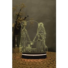 Yubi Design Ölü Gelin , Victor And Corpse Bride - 3 Boyutlu Led Lamba 16 Renk Dekoratif Anime Gece Lambası 3d