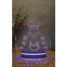 Yubi Design Gyomei Himejima , Demon Slayer - 3 Boyutlu Led Lamba 16 Renk Dekoratif Anime Gece Lambası 3d