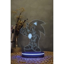 Yubi Design Sonic - 3 Boyutlu 16 Renk Dekoratif Gece Lambası 3d