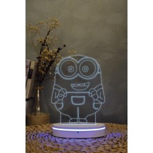Yubi Design Minions - 3 Boyutlu 16 Renk Dekoratif Gece Lambası 3d