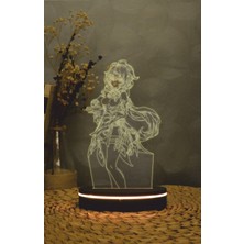 Yubi Design Ganyu , Genshin Impact - 3 Boyutlu Led Lamba 16 Renk Dekoratif Anime Gece Lambası 3d