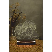 Yubi Design Ciel Phantomhive Ve Alois Trancy - 3 Boyutlu Led Lamba 16 Renk Dekoratif Anime Gece Lambası 3d