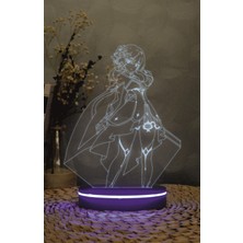 Yubi Design Lumine , Genshin Impact - 3 Boyutlu Led Lamba 16 Renk Dekoratif Anime Gece Lambası 3d