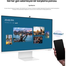 Samsung Airplay Desteği Apple-Android Kablosuz Bağlantı 32 Inç 4K Akıllı-Smart Monitör Tv M8 M80C Beyaz Slim Tasarım Premium Gövde+ Logitech Kablosuz Klavye