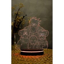 Yubi Design Kakashi, Naruto, Sasuke, Sakura - 3 Boyutlu Led Lamba 16 Renk Dekoratif Anime Gece Lambası 3d