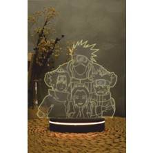 Yubi Design Kakashi, Naruto, Sasuke, Sakura - 3 Boyutlu Led Lamba 16 Renk Dekoratif Anime Gece Lambası 3d